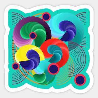 Hipster Circle Abstract Blend colourful Sticker